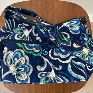 Blue floral Vera Bradley Adjustable Satchel Tote Bag